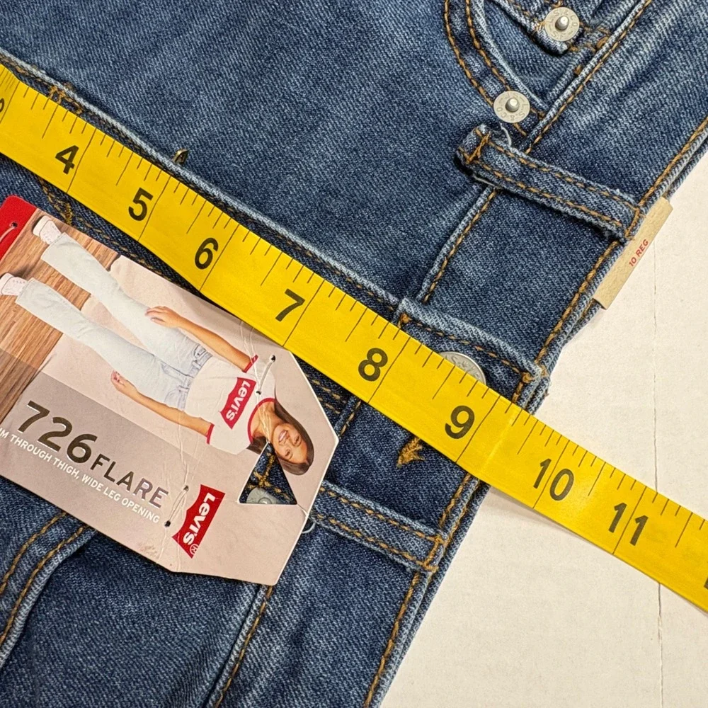 Levi's 726 Flare Jeans Kids Size 10 NWT‎ Blue High Rise Stretch Denim Retro Boho